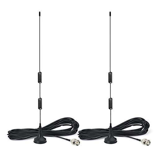 Bingfu 20-1300MHz Police Scanner Antenna Radio Scanner Magnetic Base Antenna HF VHF UHF Ham Radio BNC Male Antenna (2-Pack) Compatible with Uniden Bearcat Whistler Radio Shack Police Radio Scanner