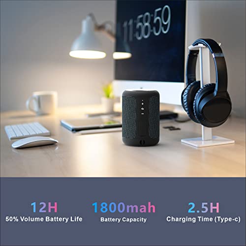 HIFIMUKE Portable Bluetooth Speakers, IPX5 Waterproof, Wireless Mini Speaker, iPhone Speaker for Kids,Super Bass Outdoor Speaker, Bluetooth 5.1, Home Dual Pairing