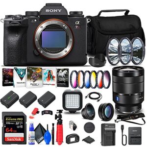 sony alpha a7r iiia mirrorless digital camera (body only) (ilce7rm3a/b) + sony fe 24-70mm f/4 lens + 64gb memory card + corel photo software + case + 2 x np-fz100 compatible battery + more (renewed)