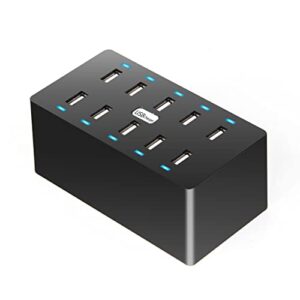 10 ports wall charger, 50w 10-port family-sized desktop usb rapid charger,multiple charging station,compatible with smartphones and other usb charging devices
