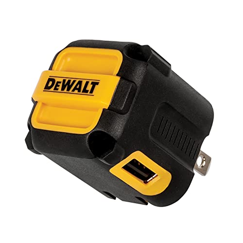 DEWALT 2-Port USB Wall Charger — NeverBlock Worksite Charger — Dual 5V 2.1A Power AC Adapter — Fast Charging Block Cube for iPhone 14 and Android