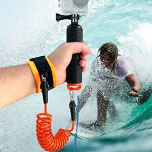 Floating Hand Grip Handle Mount and Steel-Cored Safety Wrist Strap GoPro Holder Mount Insta360 AKASO Underwater Camcorder Diving Surfing Snorkeling