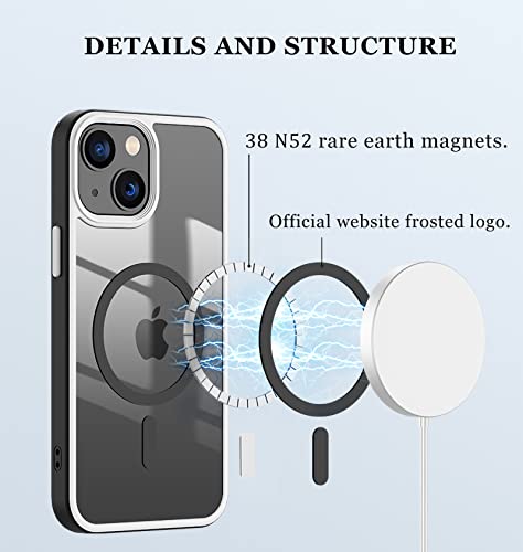 2pcs Mgesafe Magnet Sticker, Magnetic Phone case Sticker, Compatible with MagSafe Accessories and Qi Wireless Charger, Suitable for All Smart Phones and iPhone Series (Black)