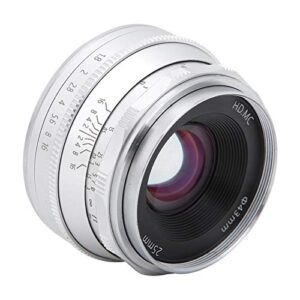 camera lens portable mirrorless camera lens 25mm f1.8 multi-layer coating mirrorless camera lens ef-m/eosm mount for canon m2/m3/m5/m6/m10/m100/m50(silver)