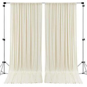 10 ft x 10 ft Wrinkle Free Ivory Backdrop Curtain Panels, Polyester Photography Backdrop Drapes, Wedding Party Home Decoration Supplies