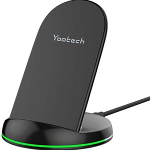 Yootech Wireless Charger,10W Max Wireless Charging Stand, Compatible with iPhone 14/14 Plus/14 Pro/14 Pro Max/13/13 Mini/13 Pro Max/SE 2022/12/11/X/8, Galaxy S22/S21/S20/S10(No AC Adapter)
