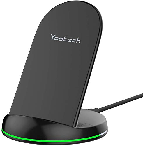 Yootech Wireless Charger,10W Max Wireless Charging Stand, Compatible with iPhone 14/14 Plus/14 Pro/14 Pro Max/13/13 Mini/13 Pro Max/SE 2022/12/11/X/8, Galaxy S22/S21/S20/S10(No AC Adapter)