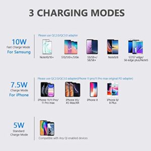 Yootech Wireless Charger,10W Max Wireless Charging Stand, Compatible with iPhone 14/14 Plus/14 Pro/14 Pro Max/13/13 Mini/13 Pro Max/SE 2022/12/11/X/8, Galaxy S22/S21/S20/S10(No AC Adapter)