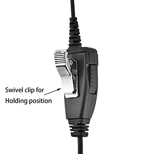 COISOUND Motorola Walkie Talkie Earpiece Two Way Radio Eaepiece Compatible Motorola CLS1410 CP200 GP300 Radio (1 Pack) Swivel Earpiece with Microphone & PTT - Replaces RLN6423