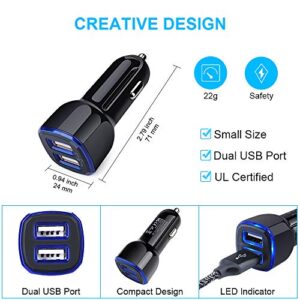 Type C Charger Fast Charging Block for Samsung Galaxy S23 S22 S21 S20 Fe S10 Note 20 Ultra A51 A10e A20 A50 A71 A21 A11 A01 A52 A14 A23, LG Stylo 6/5/4, Wall Charger, Car Adapter, 2-Pack USB C Cable