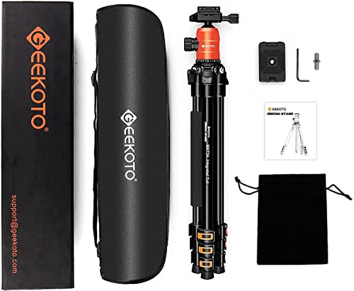 GEEKOTO Camera Tripod for DSLR, Compact Aluminum Tripod with 360 Degree Ball Head and 8kgs Load for Travel and Work