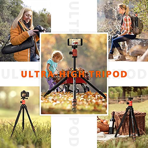 GEEKOTO Camera Tripod for DSLR, Compact Aluminum Tripod with 360 Degree Ball Head and 8kgs Load for Travel and Work