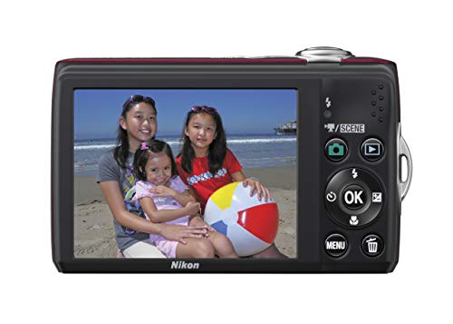 Nikon Coolpix L22 12.0MP Digital Camera with 3.6x Optical Zoom and 3.0-Inch LCD (Red-primary) (Renewed)