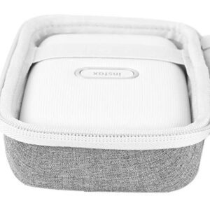 co2CREA Hard Travel Case Replacement for Fujifilm Instax Mini Link 2 1 Smartphone Printer (Ash White Case + Inside White)