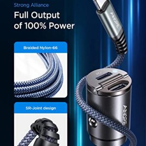 USB C Car Charger PD36W & QC36W, AINOPE Car Charger Fast Charge 2-Port PD&QC3.0 Cigarette Lighter USB Charger with 3.3ft Type C Cable All-Metal Body Fit for Samsung S23/S22 iPhone 14/13