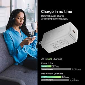 Spigen USB C Charger, 27W USB-C Power Adapter Fast Charging Wall Charger Foldable Plug for iPhone 13 Pro Max 13 Mini 12 11 X iPad Pixel 6 Pro MacBook Air Galaxy S21 Ultra S20 FE Note 20 Plus Z Fold 3