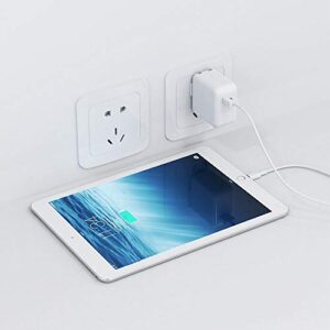 12W USB Wall Charger Compatible with iPad 4/ Mini 2 3 4 / Air 2/ Pro 12.9 / iPhone Xs Max/XS/XR/X/ 8 7 6s 6 Plus,Foldable Portable Travel Block Plug and 1 Pack Lightning Cable