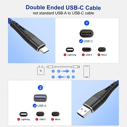 3Pack 10 Foot USB C to USB A Cable,Type C 3A Fast Charger Extra Long 10ft Charging Cord for Samsung Galaxy A10e A20 A51 A71, S22 S21 S20 S10 S9 S10E, Note 20 10 9 8, Moto G7 G8,LG K51& More (Blue)