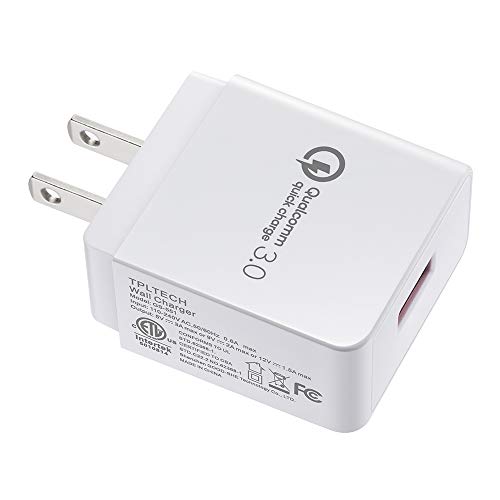 TPLTECH Quick Charge 3.0 Fast Charger Compatible LG G8 G8X G7 V35 V30S V35 V40 ThinQ Phone,LG Stylo 5 4/ Q Stylo 4,V50 ThinQ/V35 ThinQ,G5 G6 V20 V30,18W Travel Rapid Charger with 5Ft USB C Cable