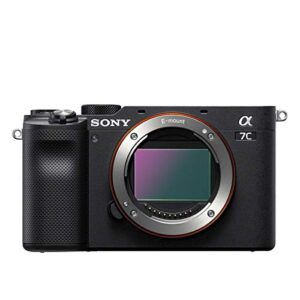Sony Alpha 7C Mirrorless Digital Camera, Black with FE 20mm f/1.8 G Lens Bundle with Bag, 128GB SD Card, Wrist Strap, Extra Battery, Charger, Filter Kit and Accessories