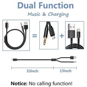 IVSHOWCO Charging Audio Cable for iPhone [Apple MFi Certified], Lightning to 3.5mm Headphone Aux Jack Nylon Braided Cord Work with Car Stereo/Speakers/Headphone.