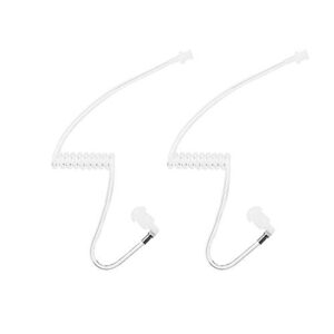 replacement acoustic coil tube for motorola two way radio walkie talkie earpiece with radio earbuds (2 packs)
