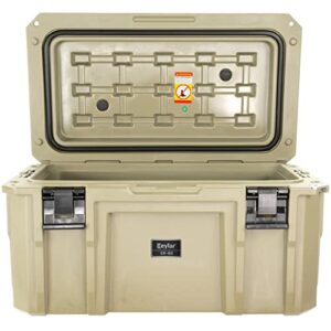 SR-90 Large Crossover Overland Cargo Case, Equipment Hard Case, Roto Molded, Stackable with Pad-Lock Hasp, Strap Mountable, TSA Standard, IPX4 Rated, 90 Liters (Tan)