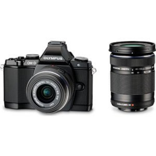 OLYMPUS mirror-less SLR OM-D E-M5 double zoom kit Black 16.05 million pixel dust drip OM-D E-M5 DZKIT BLK - International Version (No Warranty)