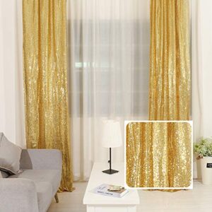 trlyc photography backdrop sequin curtain for wedding 2 pieces 2 by 8 ft-gold