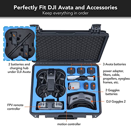 Lykus Titan AT110 Waterproof Hard Case for DJI Avata, Goggles 2, and FPV Remote Controller, Support up to 9 Avata batteries and 3 Goggles batteries [CASE ONLY]