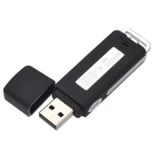 Healifty Digital Voice Recorder Hard Plastic 4GB USB 2-in-1 Pocket-Sized Mini Flash Drive Disk Voice Recording for Lectures Meetings Class(Matte Black)