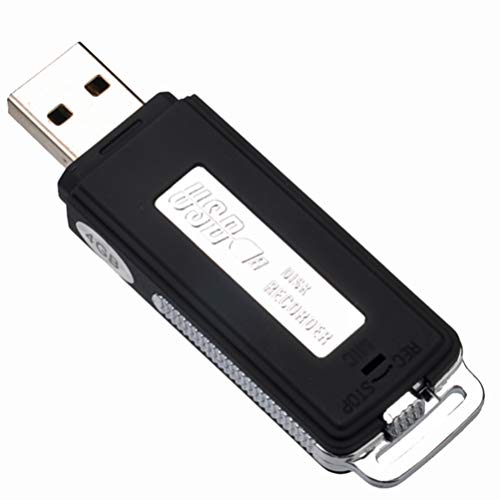 Healifty Digital Voice Recorder Hard Plastic 4GB USB 2-in-1 Pocket-Sized Mini Flash Drive Disk Voice Recording for Lectures Meetings Class(Matte Black)