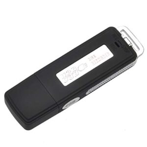 Healifty Digital Voice Recorder Hard Plastic 4GB USB 2-in-1 Pocket-Sized Mini Flash Drive Disk Voice Recording for Lectures Meetings Class(Matte Black)