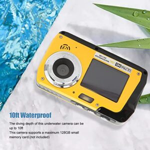 Asixxsix 4K Digital Camera, 56MP 18X Digital Zoom 10ft Waterproof Underwater Vlogging Camera with Dual IPS Screen, Micro USB 2.0 Port and Microphone Rechargeable Students Compact Camera for Travel