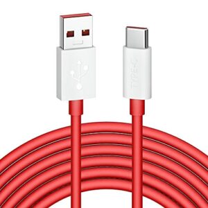 jelanry for oneplus 8 pro warp charging cable 65w oneplus 6t 10 pro 9 pro 7t 6t 5 5t dash charging usb type c cable rapid data syncing rubber coating 100w supervooc charging cable for oneplus 11, 6ft