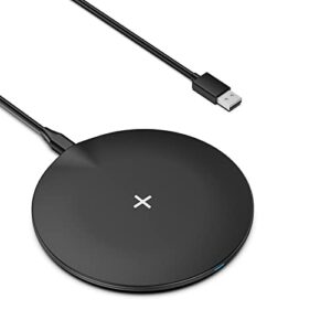 wireless charger, 15w qi fast wireless charging pad compatible with iphone 14/13/13 pro/13 mini/13 pro max/12/11/ x/xs, samsung galaxy s22/ s21/ s20/ s10, note 20/10, pixel 6/5, lg (no ac adapter)