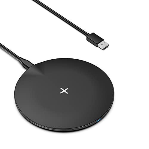 Wireless Charger, 15W Qi Fast Wireless Charging Pad Compatible with iPhone 14/13/13 Pro/13 Mini/13 Pro Max/12/11/ X/XS, Samsung Galaxy S22/ S21/ S20/ S10, Note 20/10, Pixel 6/5, LG (No AC Adapter)