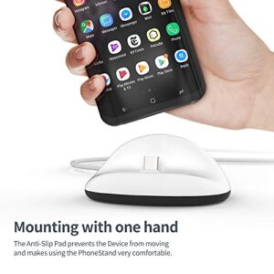 Sinjimoru Phone Dock with USB C Charging Cable. Convenient and Sturdy Silicone Docking Station in Modern Design for Office and Home. Sync Stand Flat for Type-C Black