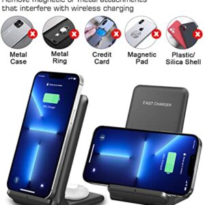 25W Wireless Charger,Foldable 2 in 1 Wireless Charging Station for Apple iPhone 14/13/12/11/Plus/Pro/SE/X/8/Airpods,PDKUAI 15W Fast Dual Wireless Induction Charge Stand for Samsung Phone/Galaxy Buds