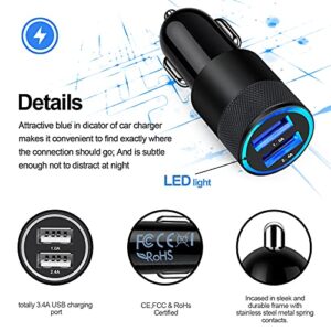 USB C Fast Car Charger for Samsung Galaxy S23 S22 Ultra S23+ S22 S21 FE Z Flip 4 Flip 3 Fold 3 Fold 4 A54 A53 A14 A13 5G S20 Plus A73 A72 A52, Rapid Wall Charger+Car Charger Adapter+2 Type C Cable 3ft