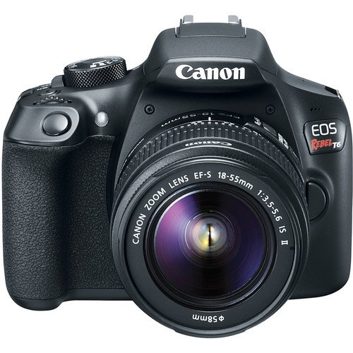 Canon EOS Rebel T6 Digital SLR Camera Kit with EF-S 18-55mm f/3.5-5.6 is II Lens, Built-in WiFi and NFC - Black (Renewed)