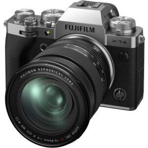 Fujifilm X-T4 Mirrorless Digital Camera with XF 16-80mm f/4 R OIS WR Lens (Silver) Bundle, Includes: SanDisk 64GB Extreme PRO SDXC Memory Card, Spare Fujifilm NP-W235 Battery + More (7 Items)