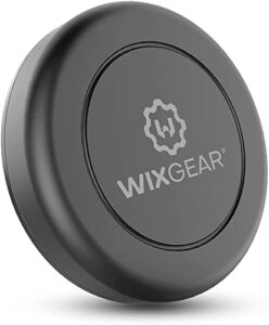 wixgear universal flat stick on dashboard magnetic car mount holder for cell phones and mini tablets with fast swift-snap technology – extra slim