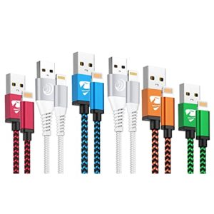 aioneus multicolor iphone charger cable fast charging cord compatible with iphone/ipad – assorted length