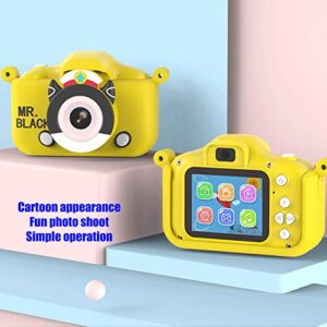 Children Camera, Dual Front and Rear Cameras Kids Digital Camera 2in HD Screen 28 Fun Photo Frames Cartoon Appearance for Video for Listening to Music (with 32G Memory Card with Card Reader)