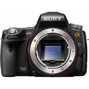 sony alpha slt-a55v dslr with translucent mirror technology and 3d sweep panorama (camera body only) (black)