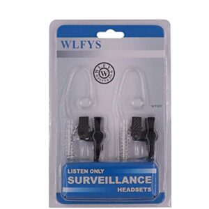 WLFYS WF007 3.5mm Listen Only Law Enforcement Two Way Acoustic Tube Police Radio Earpiece,1 Pin Surveillance Walkie Talkie Transceivers Ear Bud Receiver Speaker Headset