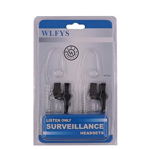 WLFYS WF007 3.5mm Listen Only Law Enforcement Two Way Acoustic Tube Police Radio Earpiece,1 Pin Surveillance Walkie Talkie Transceivers Ear Bud Receiver Speaker Headset