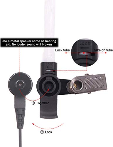 WLFYS WF007 3.5mm Listen Only Law Enforcement Two Way Acoustic Tube Police Radio Earpiece,1 Pin Surveillance Walkie Talkie Transceivers Ear Bud Receiver Speaker Headset