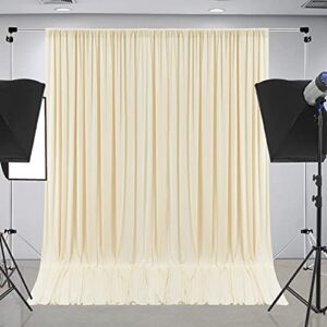 10 ft x 10 ft wrinkle free champagne backdrop curtain panels, polyester photography backdrop drapes, wedding party home decoration supplies